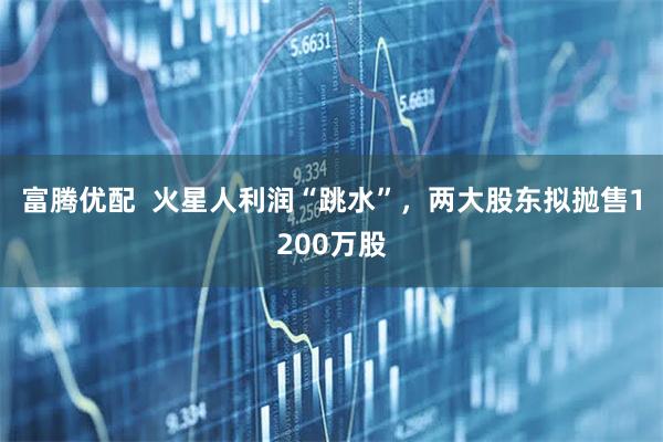 富腾优配  火星人利润“跳水”，两大股东拟抛售1200万股