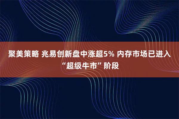 聚美策略 兆易创新盘中涨超5% 内存市场已进入“超级牛市”阶段